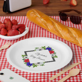 Patriotic Panda Anemone Baby shower Papieren Bordje