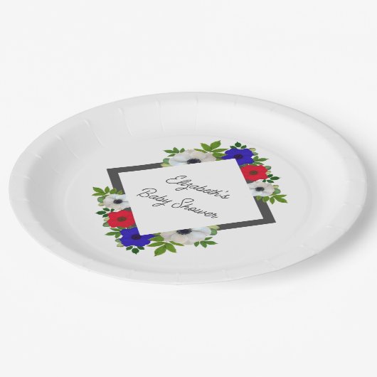 Patriotic Panda Anemone Baby shower Papieren Bordje (Gekanteld)