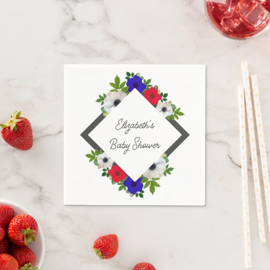 Patriotic Panda Anemone Baby shower Servet (Insitu)