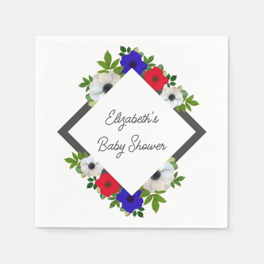 Patriotic Panda Anemone Baby shower Servet (Voorkant)