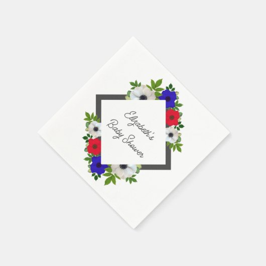 Patriotic Panda Anemone Baby shower Servet (Hoek)