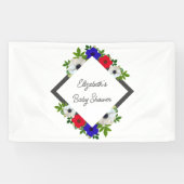 Patriotic Panda Anemone Baby shower Spandoek (Horizontaal)