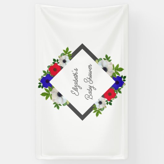 Patriotic Panda Anemone Baby shower Spandoek (Verticaal)