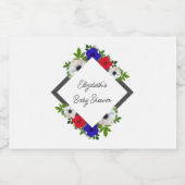 Patriotic Panda Anemone Baby shower Sparkling Wijnetiket (Enkel label)