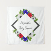 Patriotic Panda Anemone Baby shower Wandkleed (Voorkant)