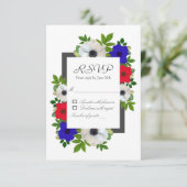 Patriotic Panda Anemone RSVP Kaartje (Staand voorkant)