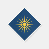 Patriotic paper napkins with flag of Macedonia Servet (Hoek)