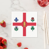 Patriotic paper napkins with flag of Montreal Servet (Insitu)