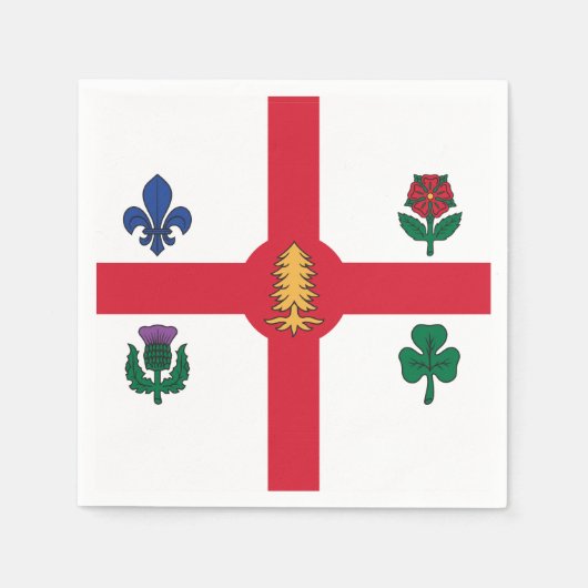 Patriotic paper napkins with flag of Montreal Servet (Voorkant)
