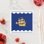 Patriotic paper napkins with flag of Quebec City Servet (Insitu)