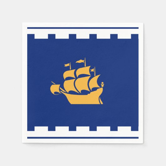 Patriotic paper napkins with flag of Quebec City Servet (Voorkant)