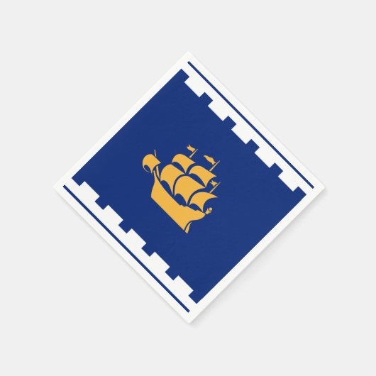 Patriotic paper napkins with flag of Quebec City Servet (Hoek)