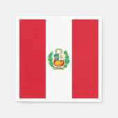 Patriotic paper napkins with Peru flag Servet (Voorkant)