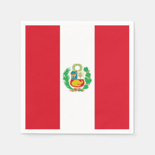 Patriotic paper napkins with Peru flag Servet
