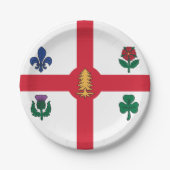 Patriotic paper plate with flag of Montreal Papieren Bordje (Voorkant)