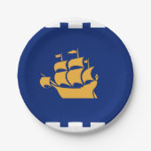 Patriotic paper plate with flag of Quebec City Papieren Bordje (Voorkant)