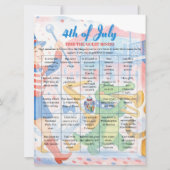 Patriotic Parade 4th of July Bingo  game card Feestdagenkaart (Voorkant)