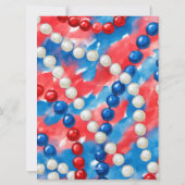 Patriotic Parade red blue 4th of July Bingo game Feestdagenkaart (Achterkant)