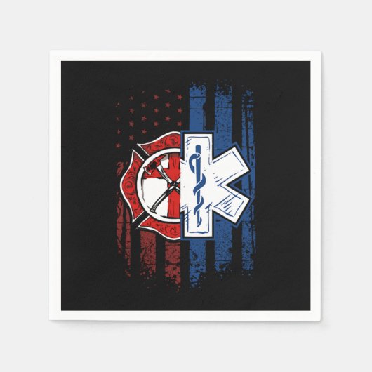 Patriotic Paramedic Firefighter EMT USA Flag EMS Servet (Voorkant)