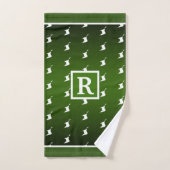 Patriotic Pattern with Monogram on Green Gradient Bad Handdoek (Handdoek)