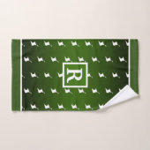 Patriotic Pattern with Monogram on Green Gradient Bad Handdoek (Handdoek)