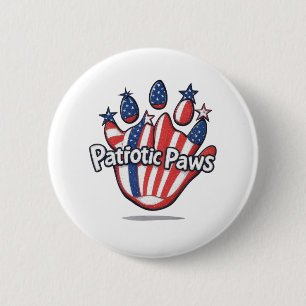Patriotic Paws - Schattigee Amerikaanse vlag Cat P Ronde Button 5,7 Cm
