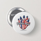 Patriotic Paws - Schattigee Amerikaanse vlag Cat P Ronde Button 5,7 Cm (Voorkant /achterkant)