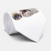 Patriotic Pekingese Stropdas (Opgerold)