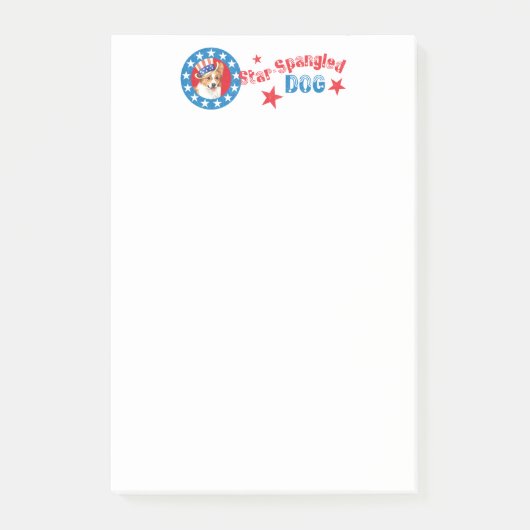 Patriotic Pembroke Welsh Corgi Post-it® Notes (Voorkant)