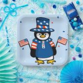 Patriotic Penguin Papieren Bordje (Feest)
