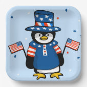 Patriotic Penguin Papieren Bordje (Voorkant)