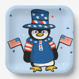 Patriotic Penguin Papieren Bordje