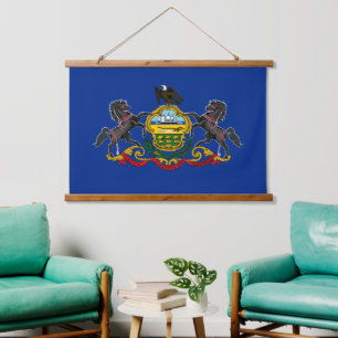 Patriotic Pennsylvania Tapestry, Pennsylvania Flag Hangend Wandkleed