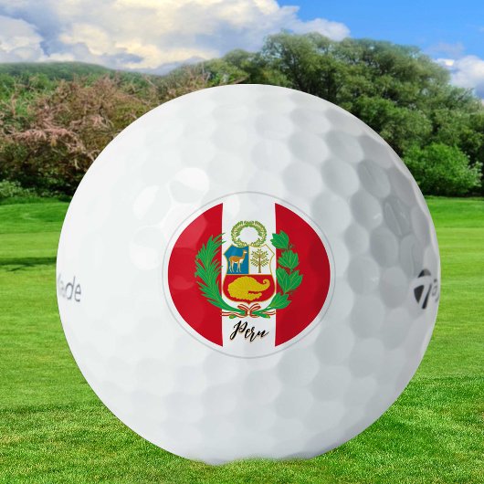 Patriotic Peruvian Flag Golf Balls, Peru Golfballen