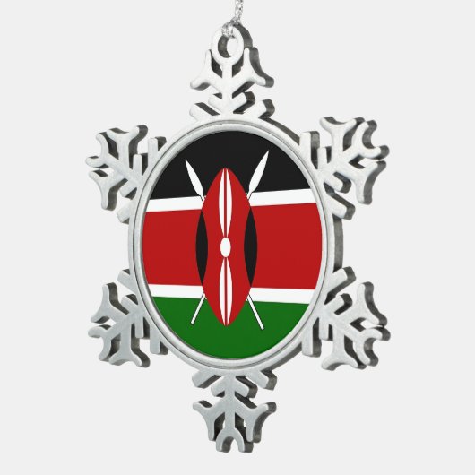 Patriotic Pewter Snowflake Ornament Kenia (Rechts)