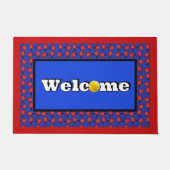 Patriotic Pickleball Red White Blue Paddles Balls Deurmat (Voorkant)
