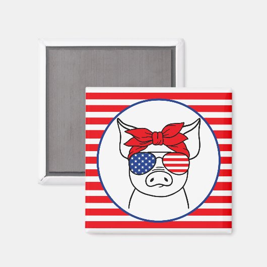 Patriotic Pig Magnet (Voorkant / Achterkant)