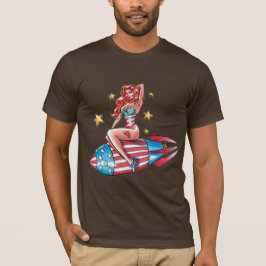 Patriotic Pin Up Girl T-shirt