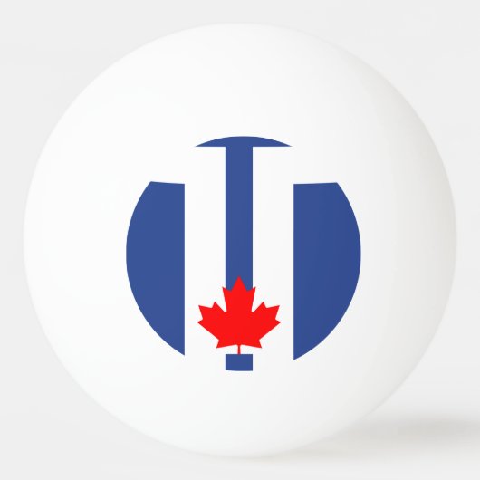 Patriotic ping pong ball with Flag of Toronto (Voorkant)
