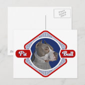 Patriotic Pit Bull Dog Logo Briefkaart (Voorkant / Achterkant)