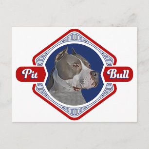Patriotic Pit Bull Dog Logo Briefkaart