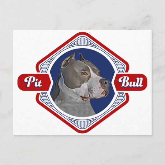 Patriotic Pit Bull Dog Logo Briefkaart (Voorkant)