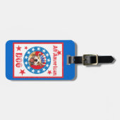 Patriotic Pit Bull Terrier Bagagelabel (Voorkant horizontaal)