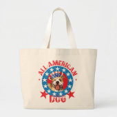 Patriotic Pit Bull Terrier Grote Tote Bag (Voorkant)