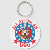 Patriotic Pit Bull Terrier Sleutelhanger (Voorkant)