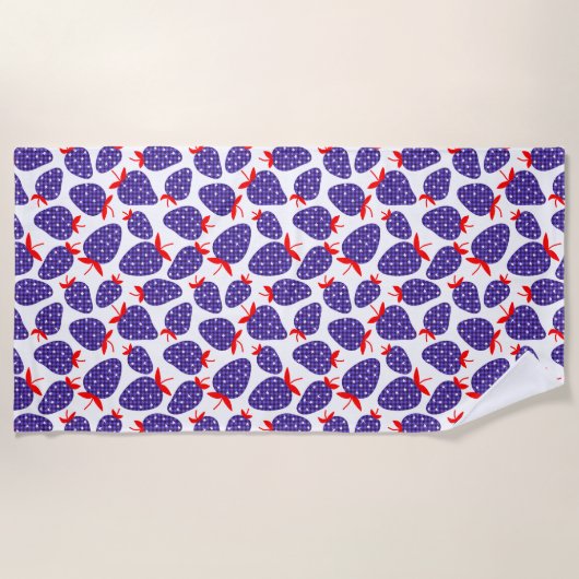 Patriotic Plaid Strawberry Strandlaken (Voorkant)