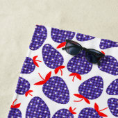 Patriotic Plaid Strawberry Strandlaken (In situ)