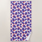 Patriotic Plaid Strawberry Strandlaken (Voorkant)