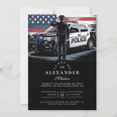 Patriotic Police Officer Graduation Kaart (Voorkant)