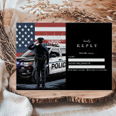 Patriotic Police Officer Graduation RSVP Kaartje